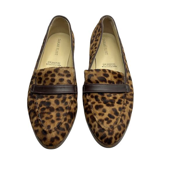 Sarah Flint Alysia x Gravati Leopard Calf Hair Loafers Flats 39 (US 8.5) - Picture 1 of 7